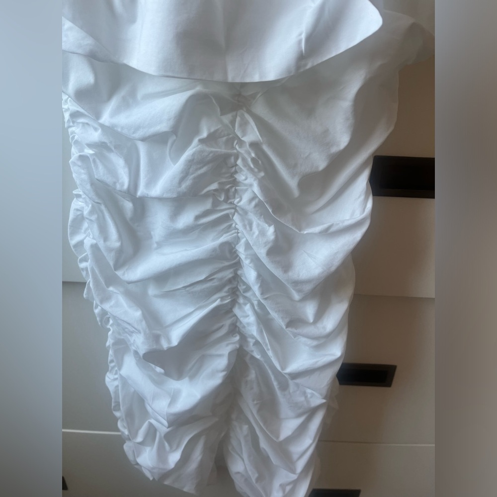 WHITE ZARA RUCHED SUNDRESS - Picture 3 of 5